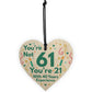 Funny Birthday Gifts Novelty 61st Birthday Gift Wood Heart Card