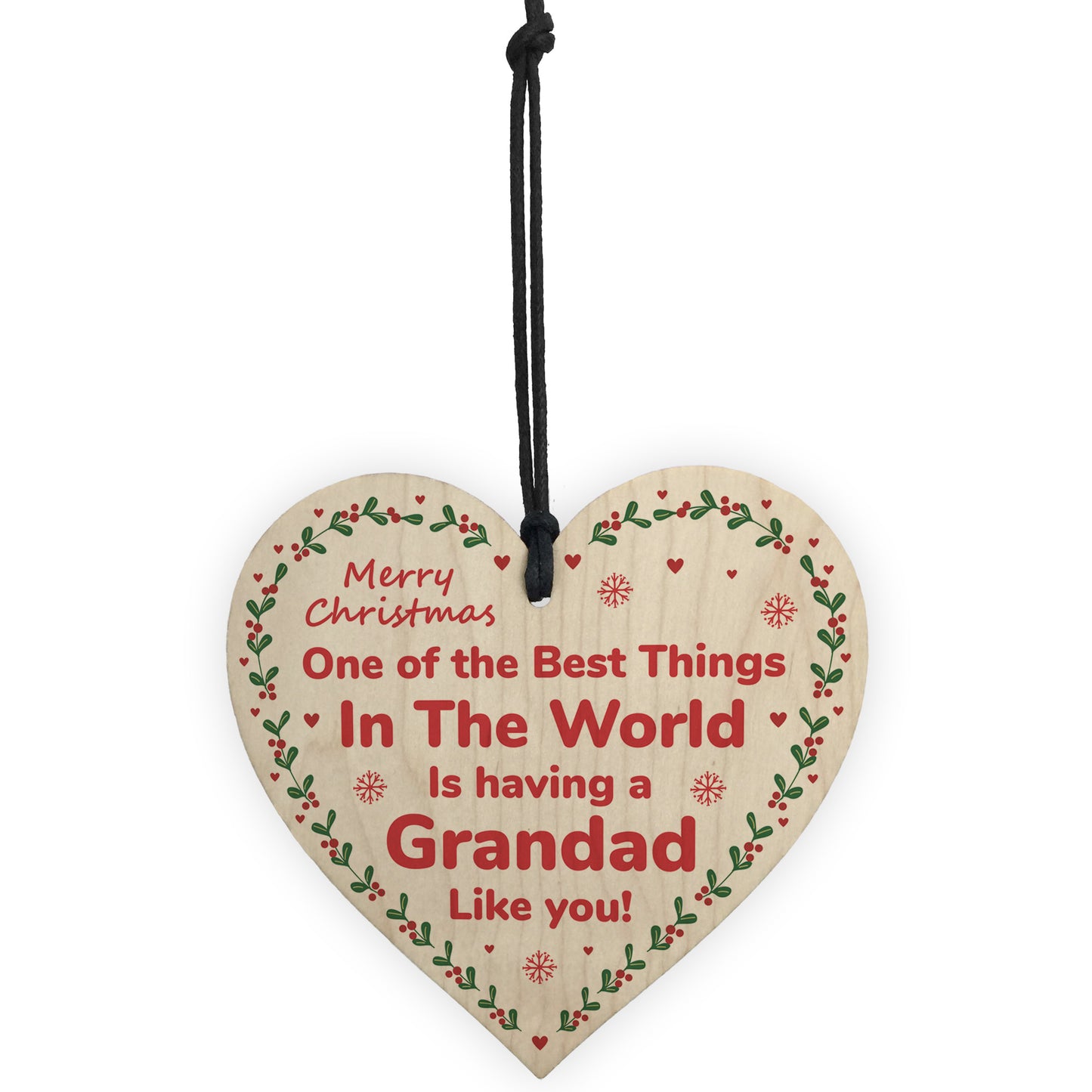 Best Grandad Christmas Gifts For Him Novelty Wood Heart Bauble