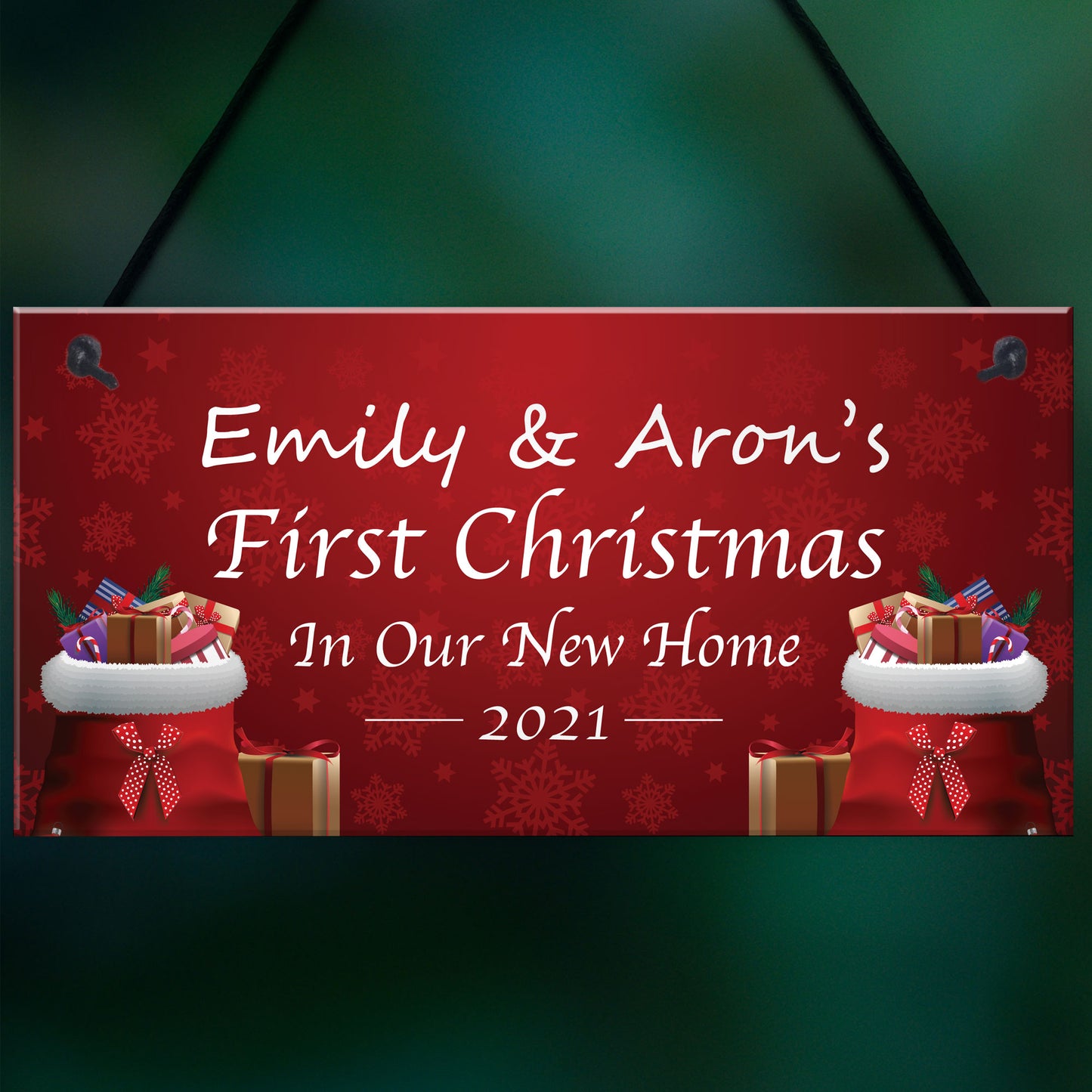 Personalised First 1st Christmas New Home Sign Christmas Decor