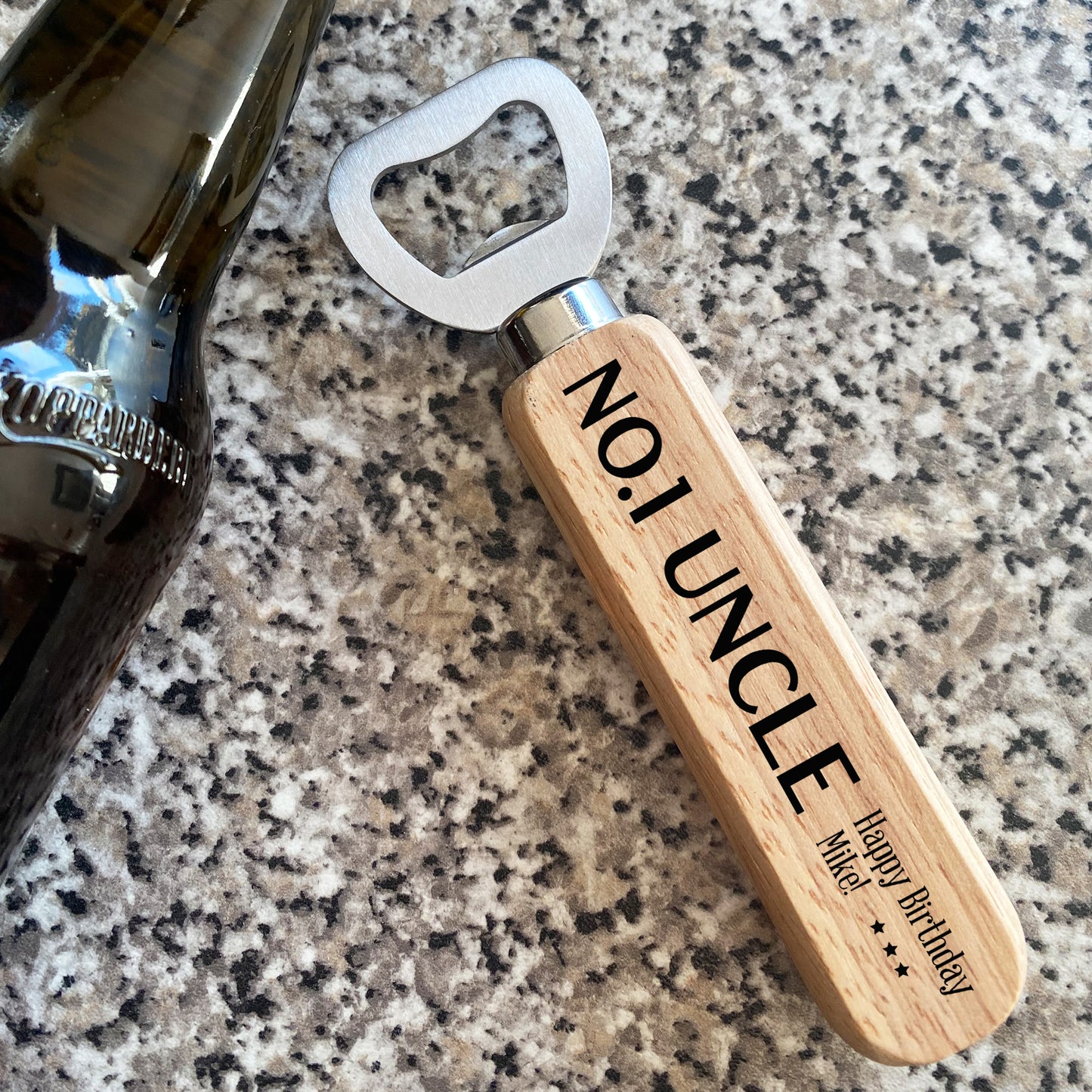 Personalised Birthday Wood Bottle Opener Gift For Uncle Novelty