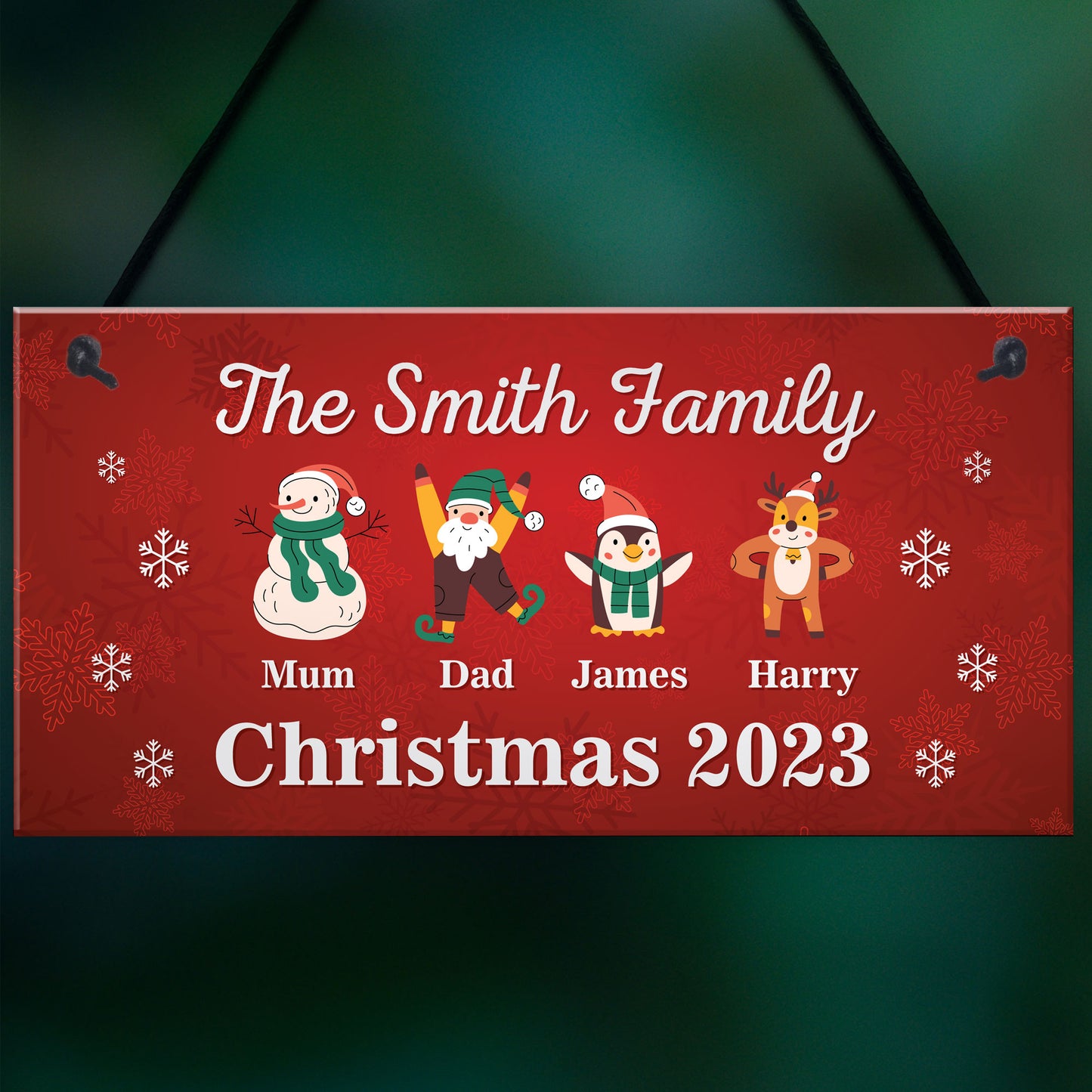 Christmas Decoration For Family Personalised Christmas Sign