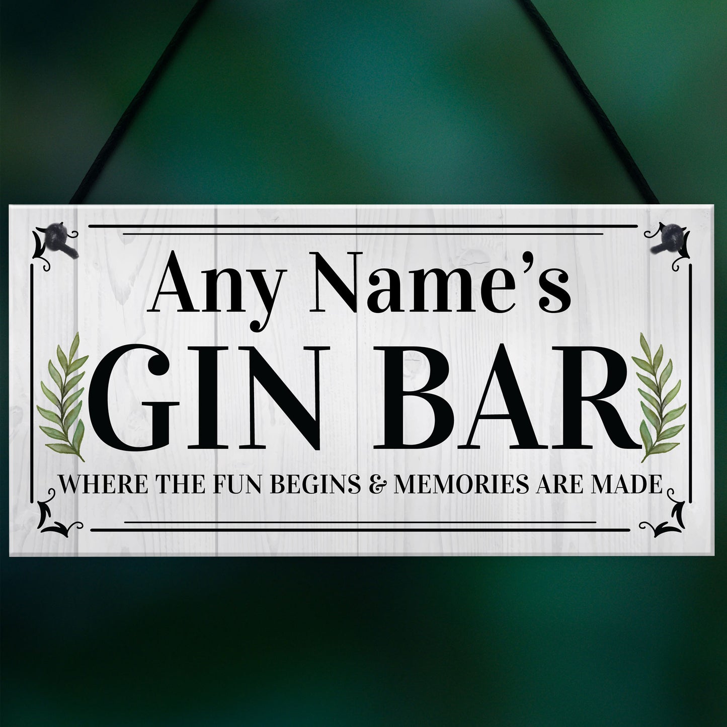 Personalised Gin Bar Sign Wall Decor Retro Bar Pub Man Cave Gift