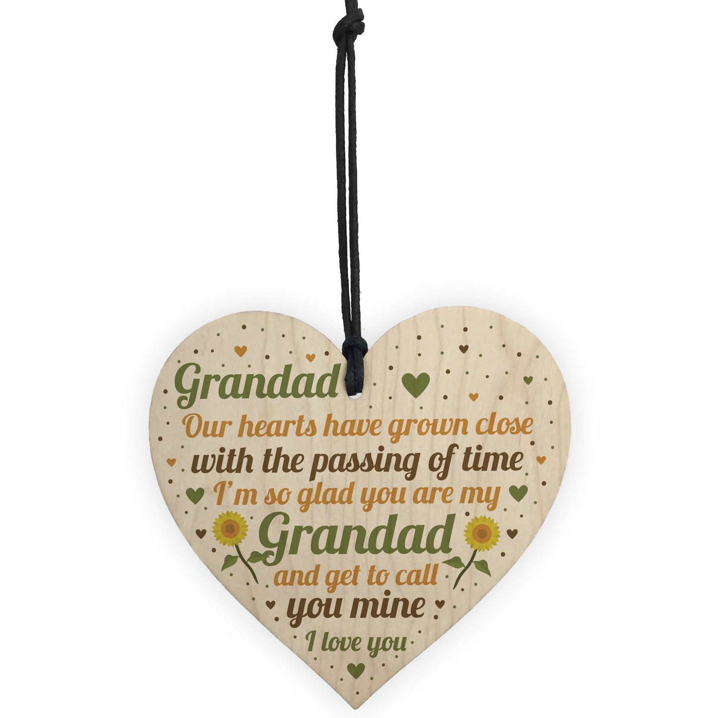 Grandad Gifts For Christmas Birthday Wooden Heart THANK YOU Gift