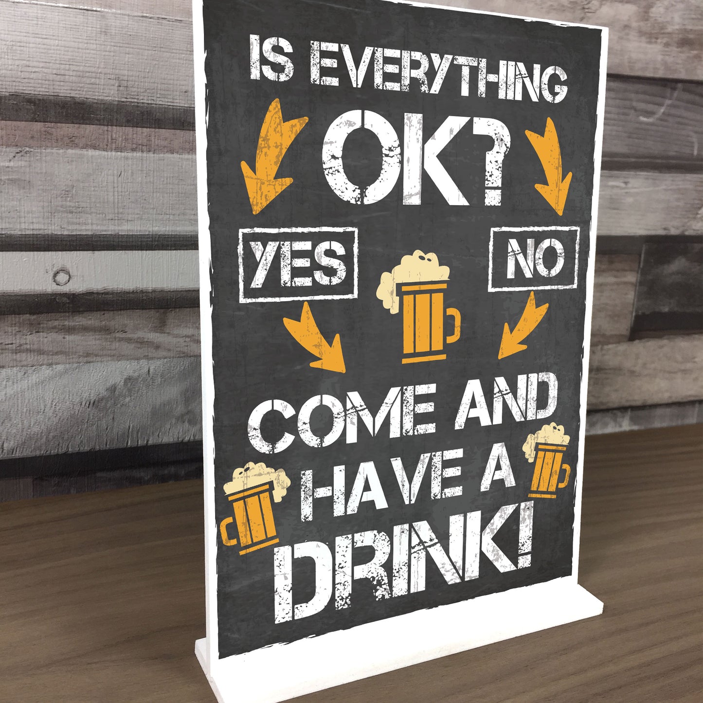 Everything Okay Novelty Bar Pub Drinking Sign Funny Alcohol Gift