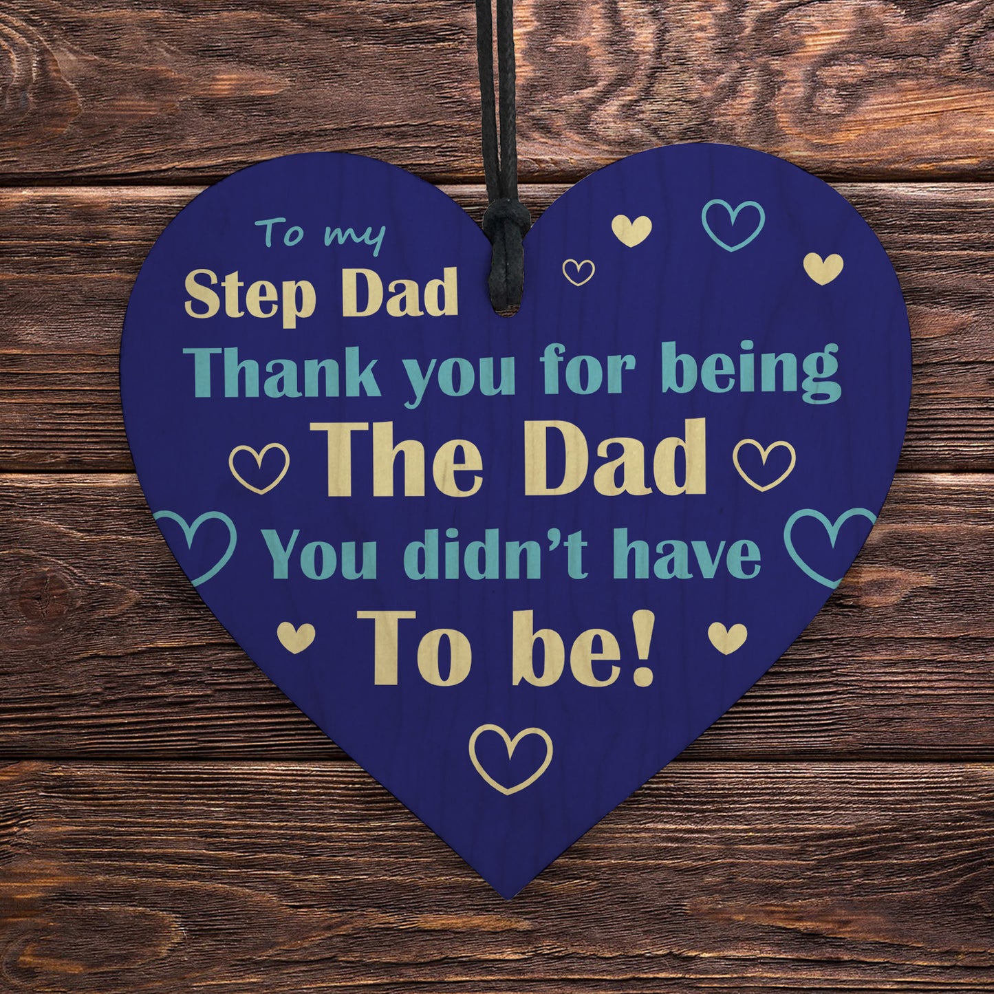 Stepdad Gifts From Daughter Son Wood Heart Fathers Day Birthday