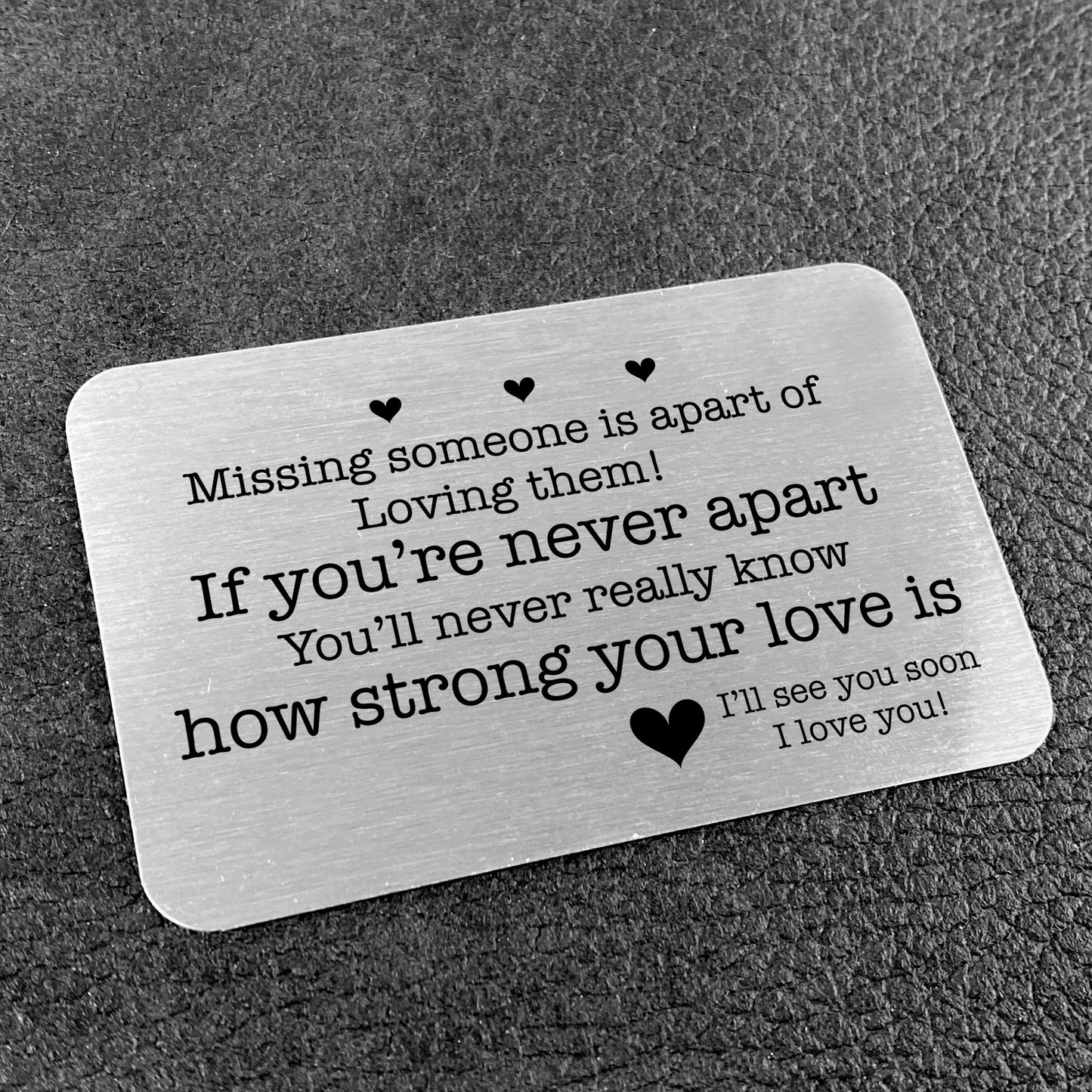 Long Distance Gift For Boyfriend Girlfriend Metal Insert