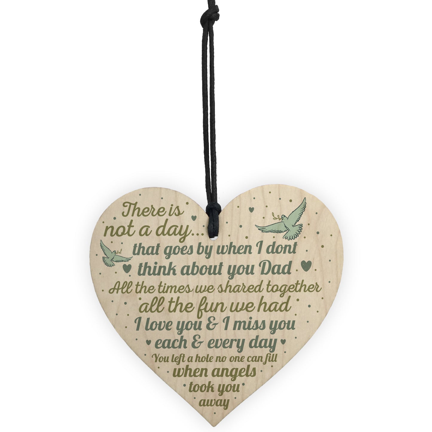 Dad Memorial Grave Plaques Wood Heart Christmas Tree Bauble Gift