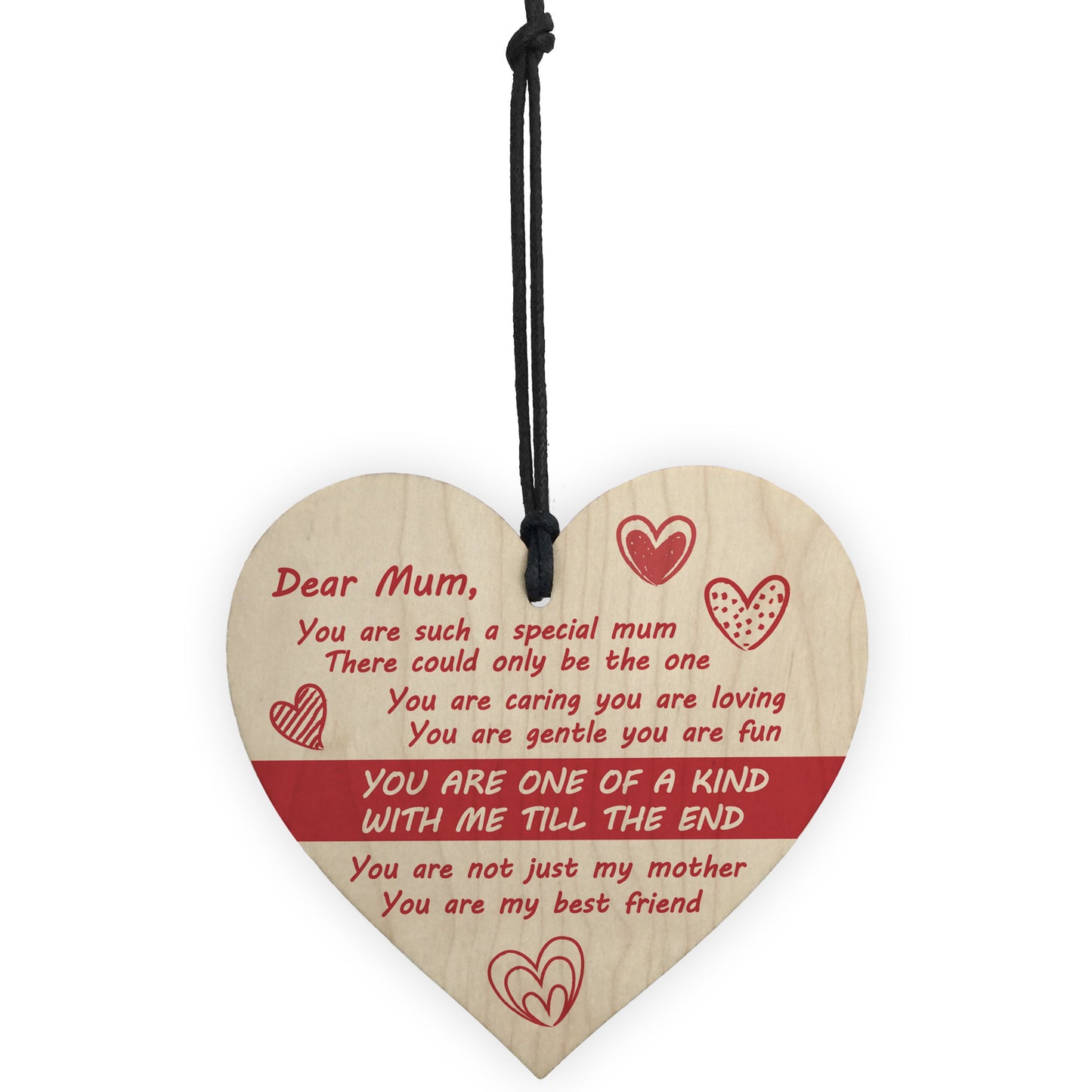 Dear Mum Hanging Heart Sign Mothers Day Birthday Gifts