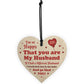 Funny Gift For Husband Wood Heart Anniversary Gift For Husband