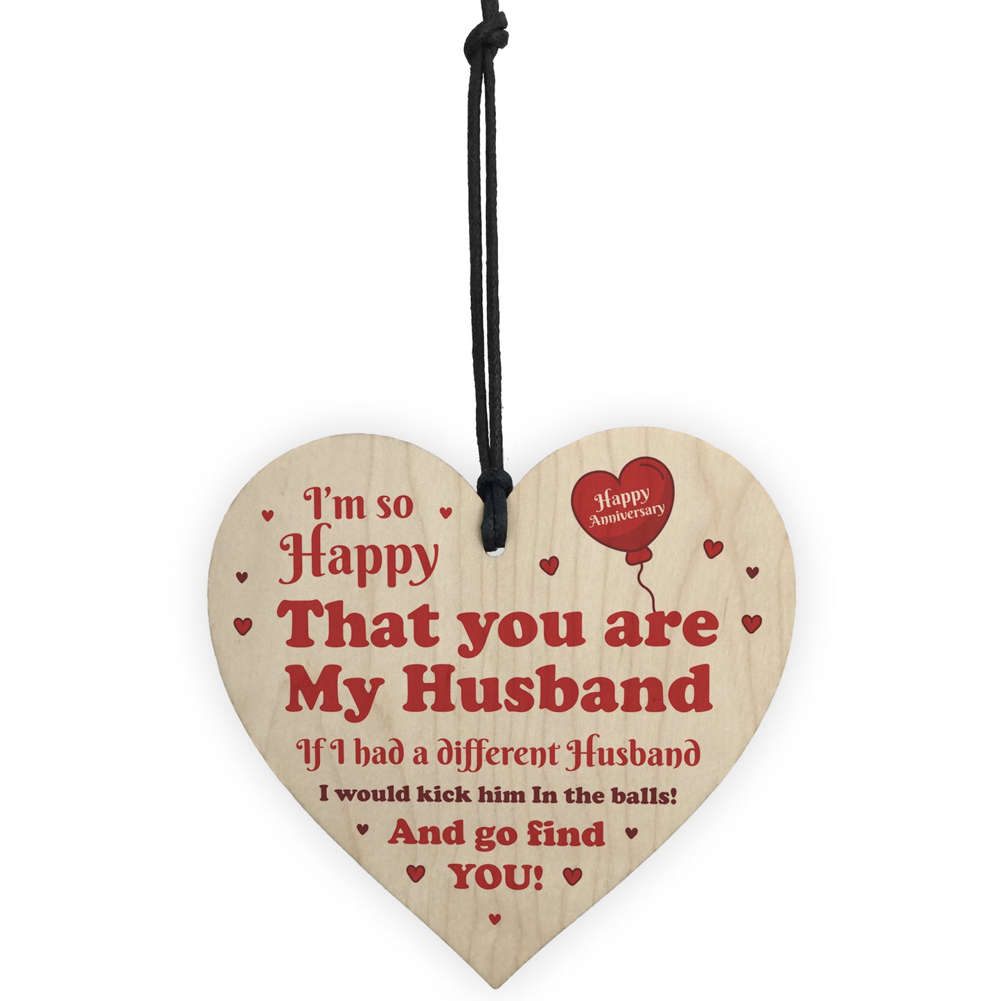 Funny Gift For Husband Wood Heart Anniversary Gift For Husband