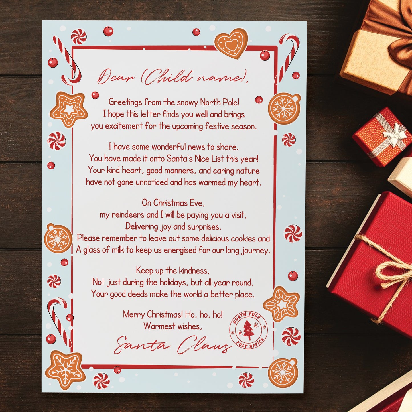 Letter From Santa Personalised Christmas Eve Box Filler Daughter