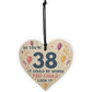 Novelty 38th Birthday Gifts Wood Heart Sign Funny Present