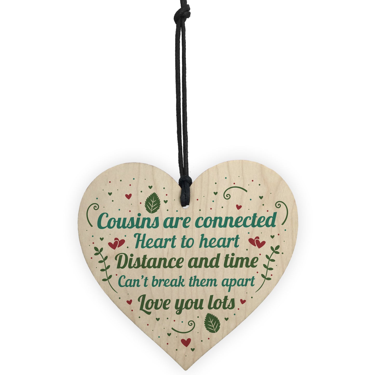 Birthday Christmas Gift For Cousin Wood Heart Family Friend Sign