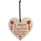 4th Anniversary Gift Wood Heart Perfect Gift For Husband Wife
