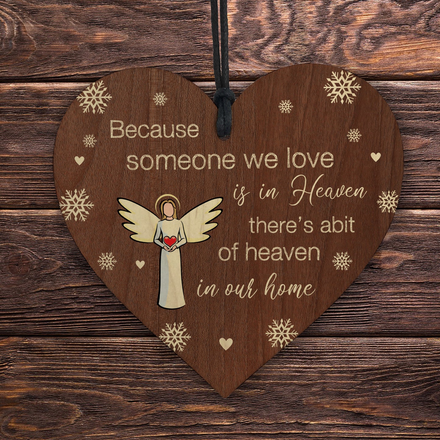 Abit Of Heaven In Our Home Wooden Memorial Christmas Decoration