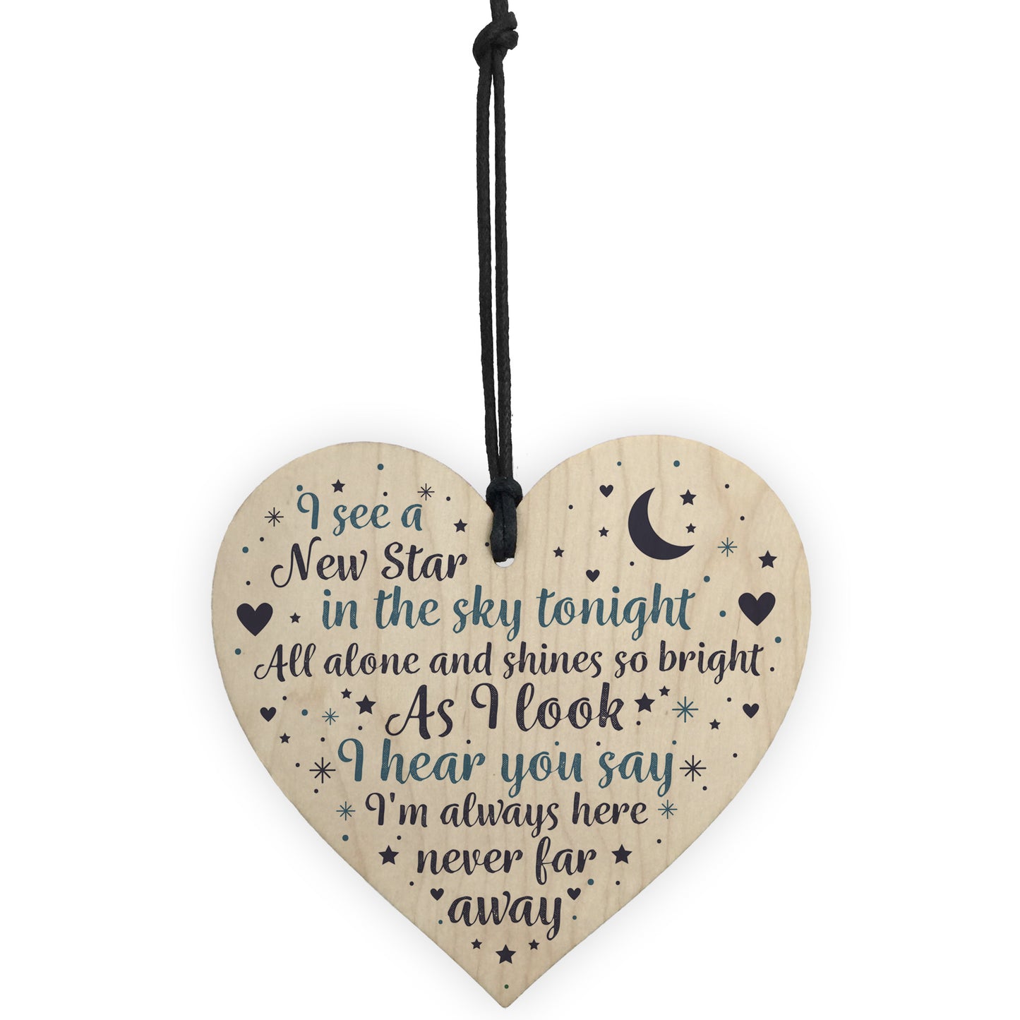 Mum Dad Nan Grandad Christmas Memorial Ornaments Wood Heart