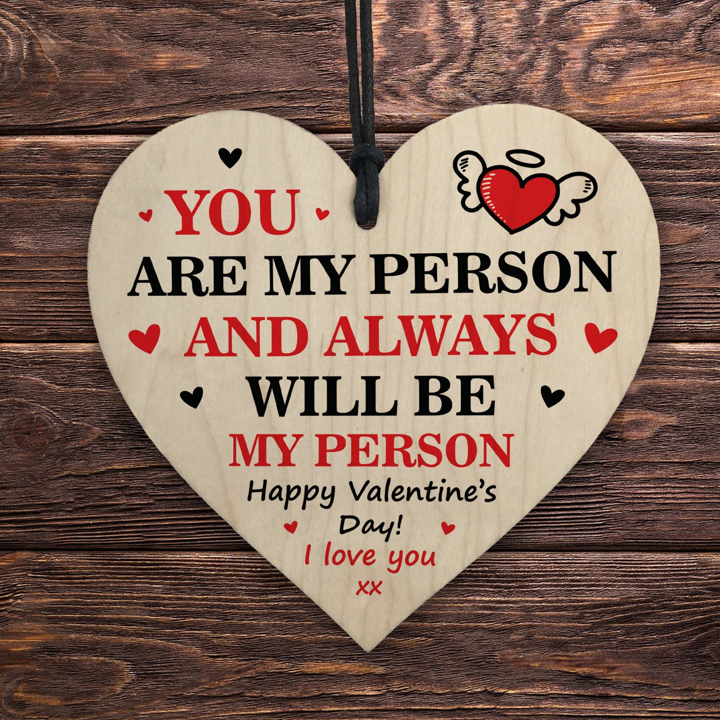 Valentines Wooden Heart Gift For Him Her Valentines Day Gift