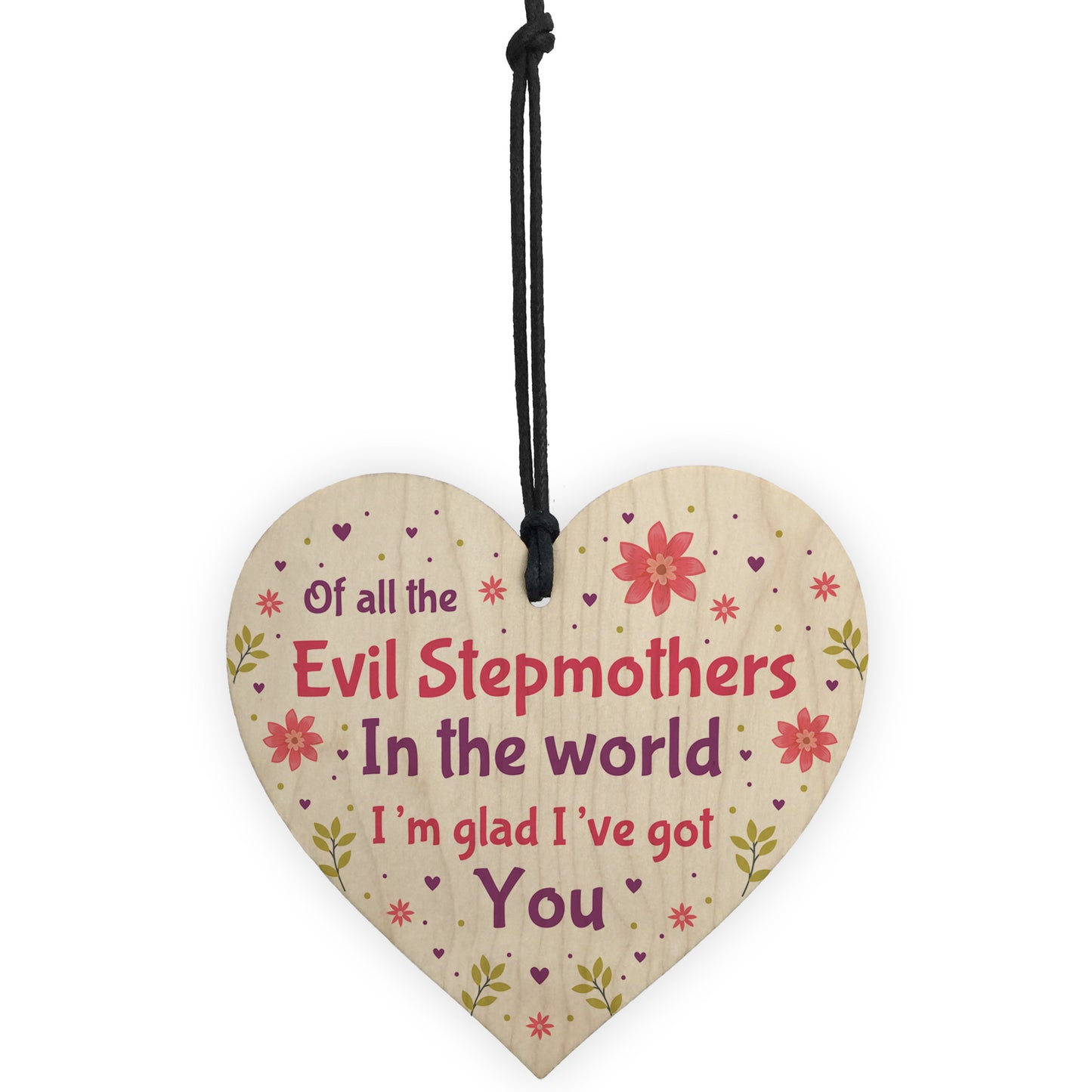Handmade Stepmum Gifts Wooden Heart Funny Stepmum Birthday Gift