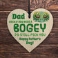 Funny Rude Fathers Day Gifts Wooden Heart Fathers Day Gift