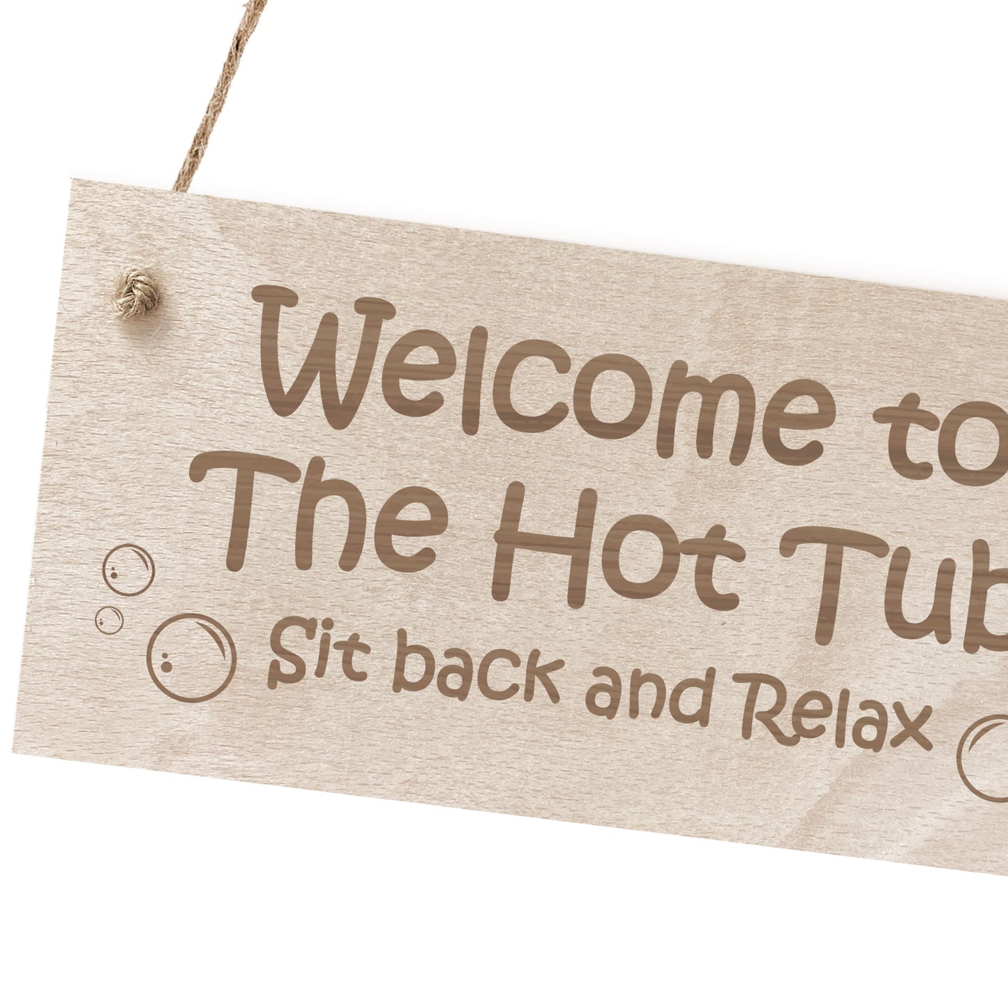 Wooden Engraved Hot Tub Sign For Outside Garden Sign Wall Decor