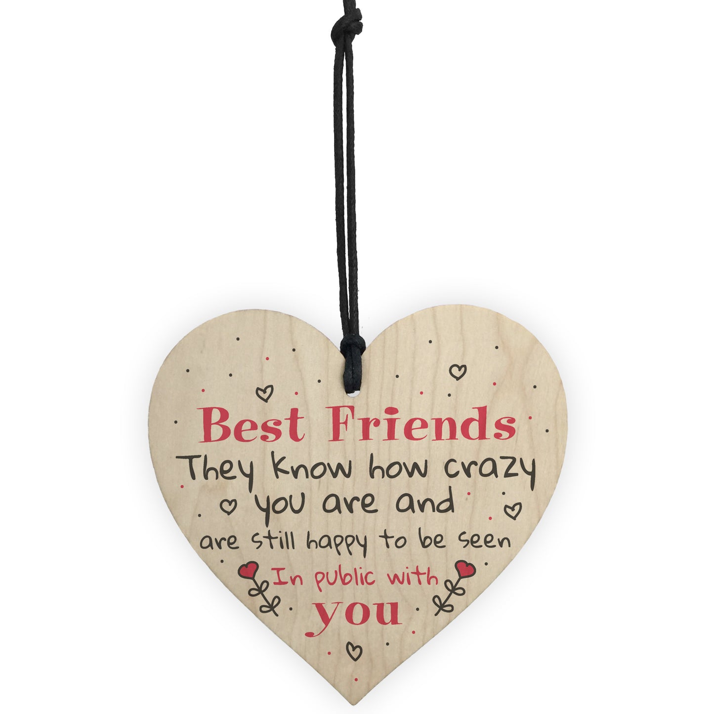 Best Friend Birthday Gift Friendship Sign Wood Heart Thank You