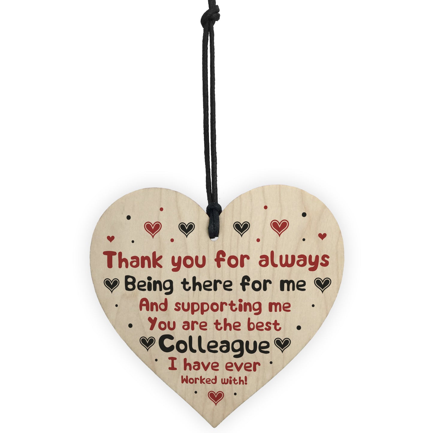Novelty Gift For Colleague Wooden Heart Thank You Gift