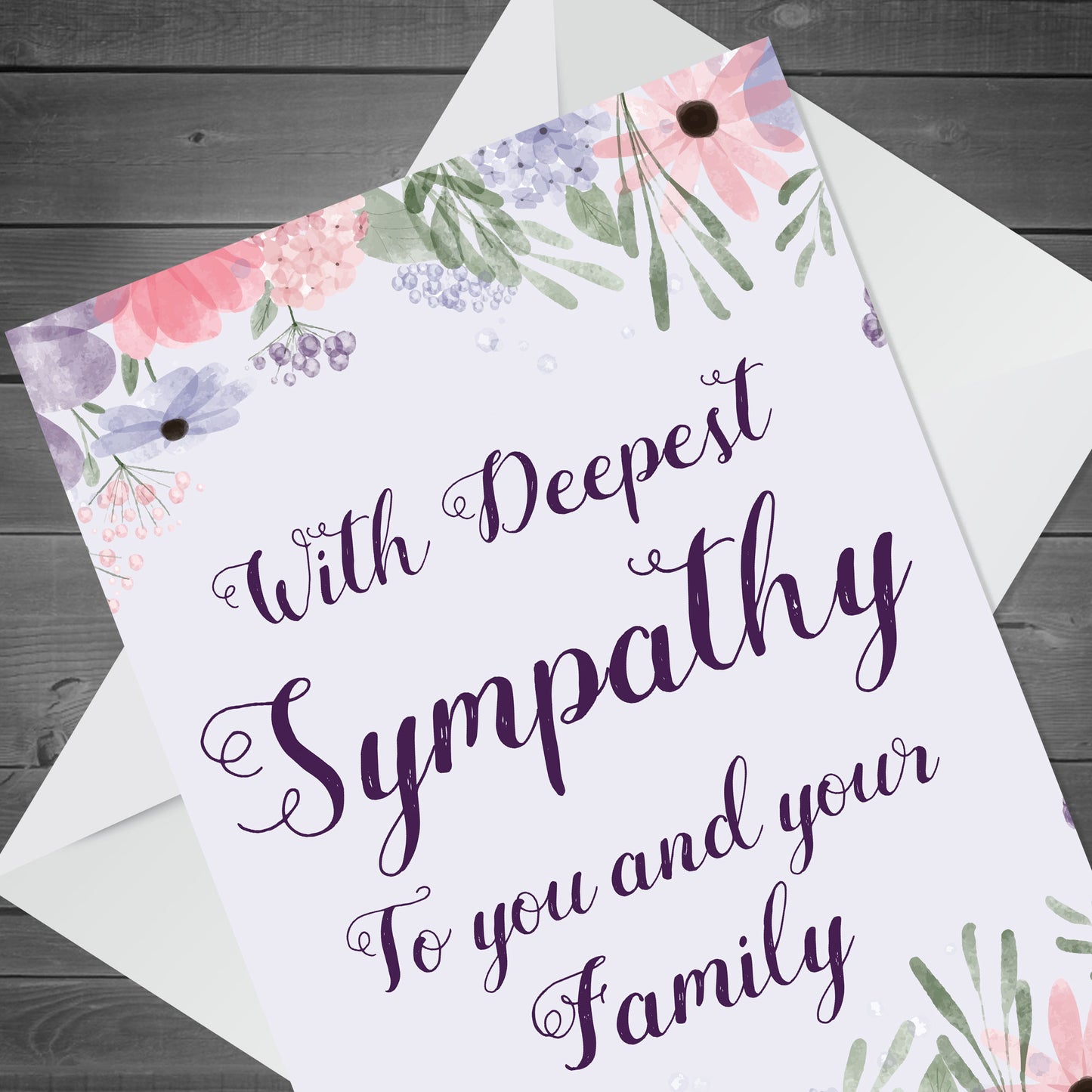 Deepest Sympathy To Family Floral Condolences Bereavement Card