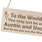 Auntie And Uncle Plaque Engraved Wood Sign Auntie Gift Uncle
