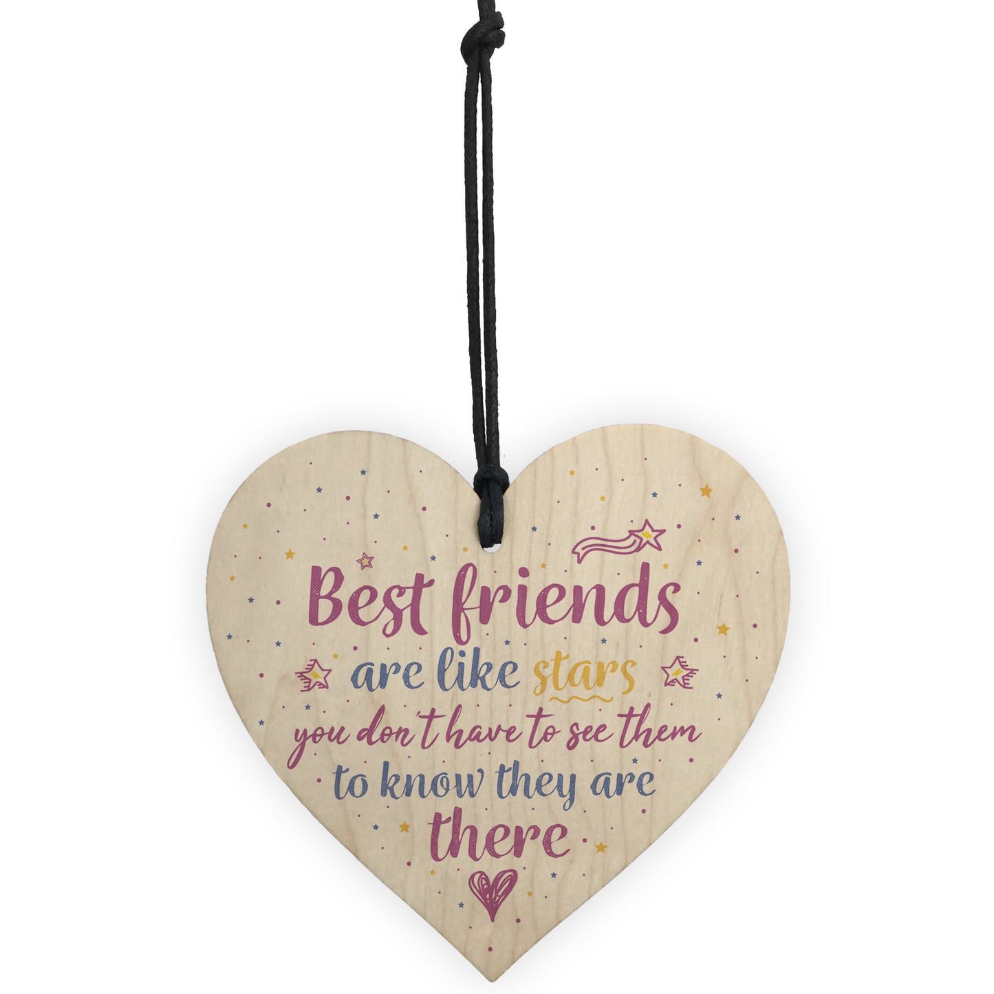 Handmade Best Friends Are Like Stars Wooden Heart Plaque Gift