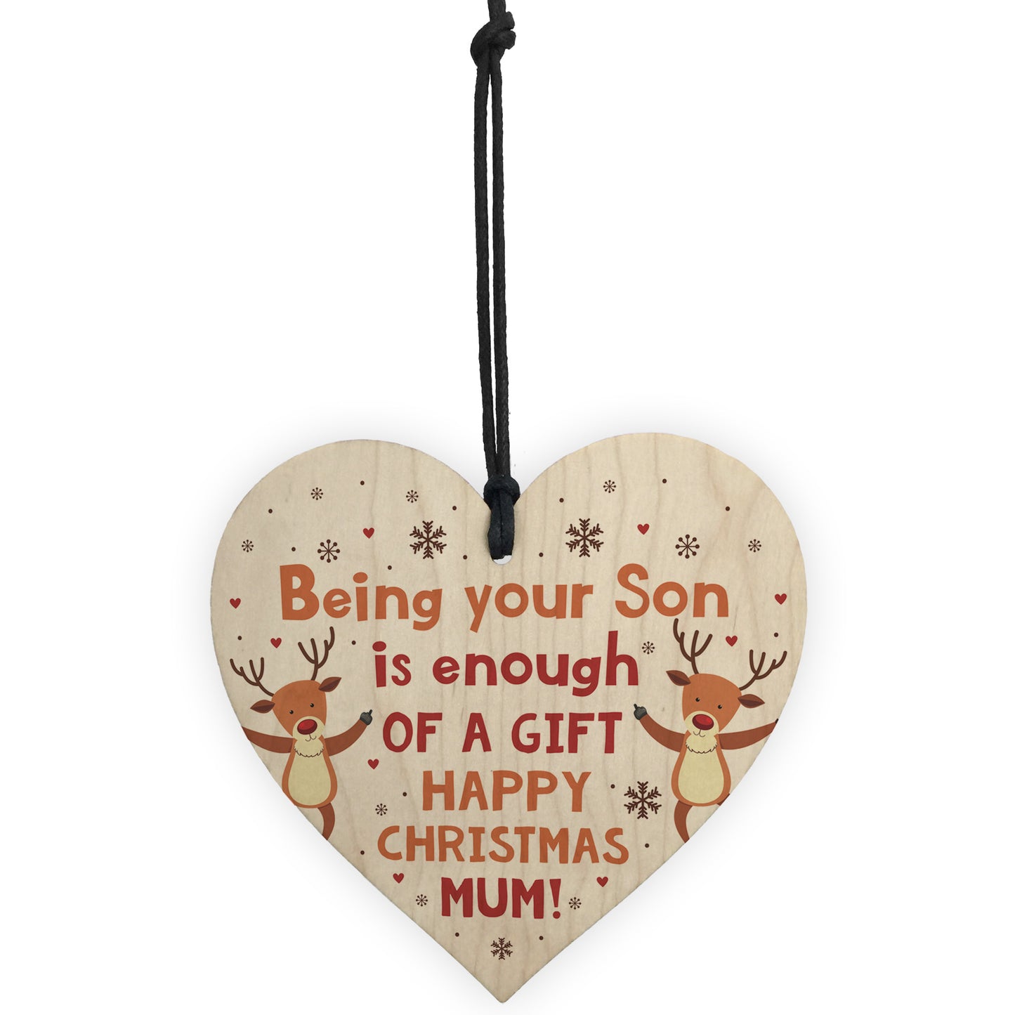 Funny Christmas Gift For Mum From Son Wood Heart Funny Mum Card