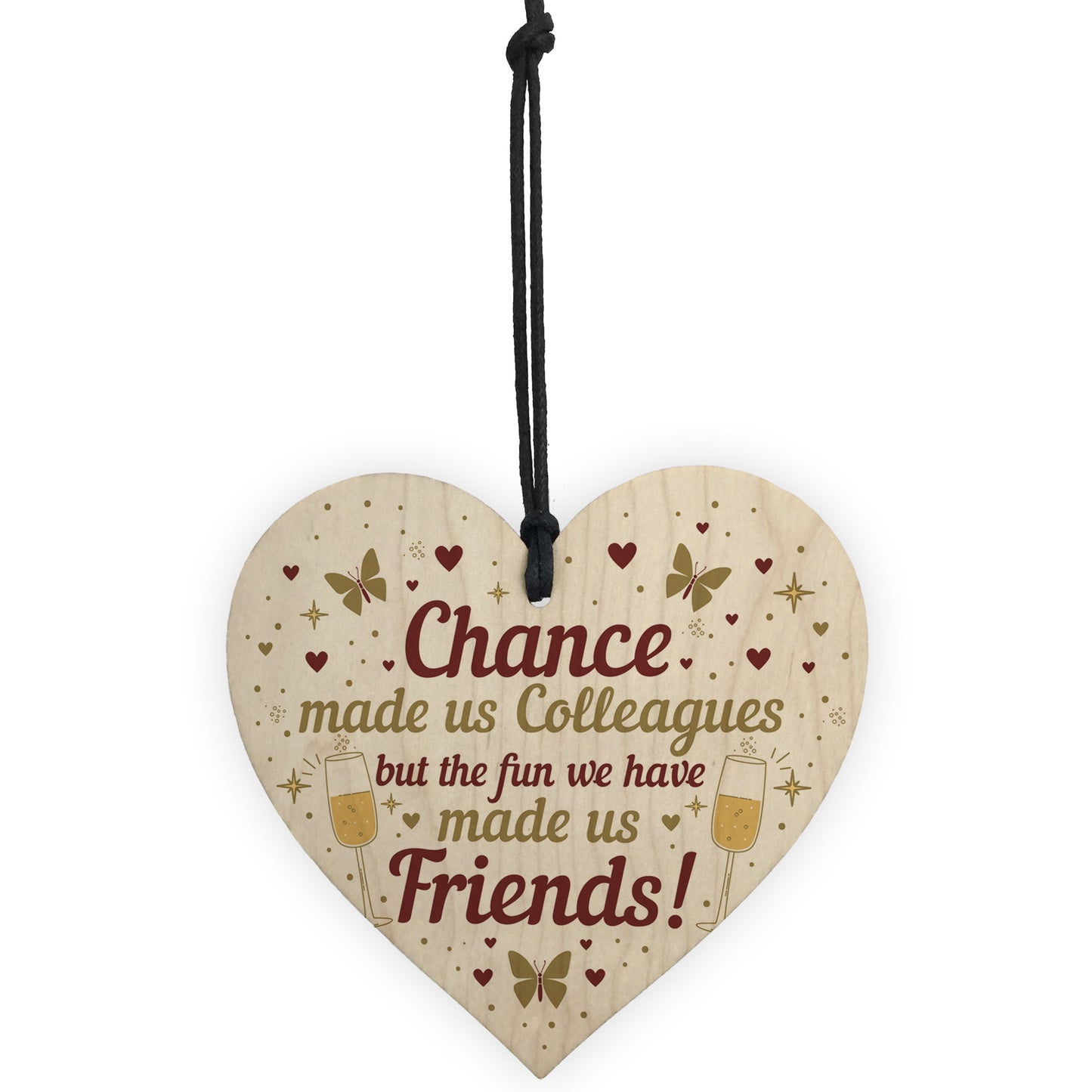 Chance Made Us Colleagues Leaving Gift Wood Heart Work Colleague