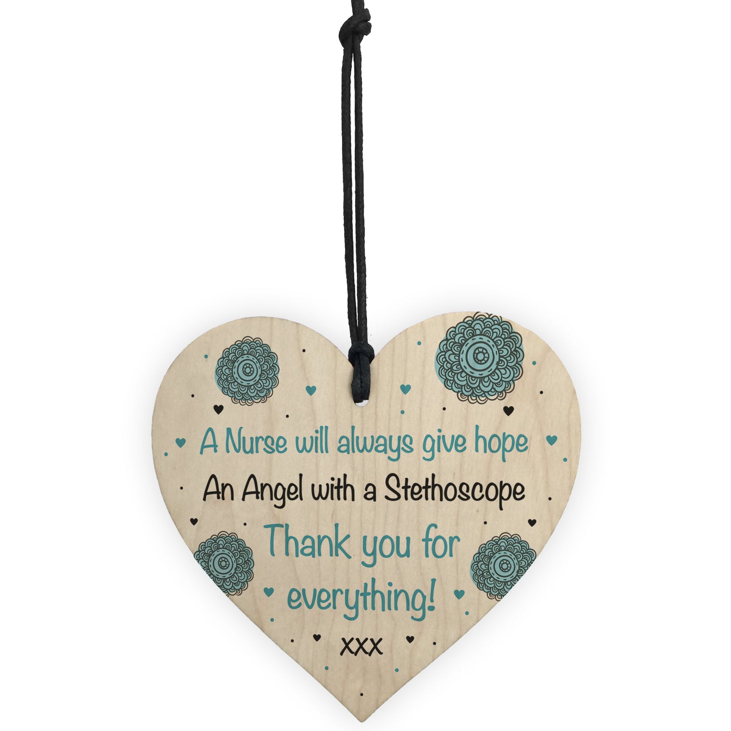 Special Thank You Gift For NHS Nurse Wooden Heart Hospital Gift