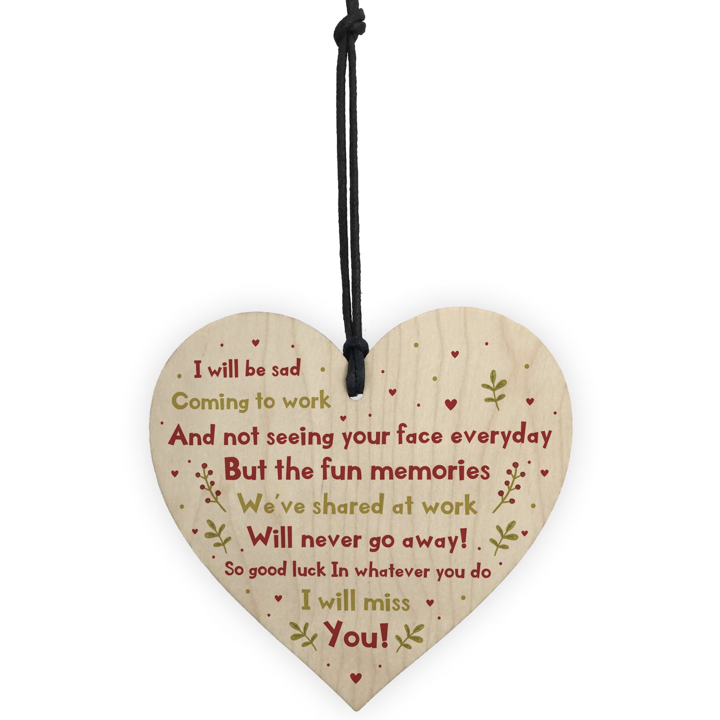 Handmade Colleague Leaving Gift Wood Heart New Job Gift