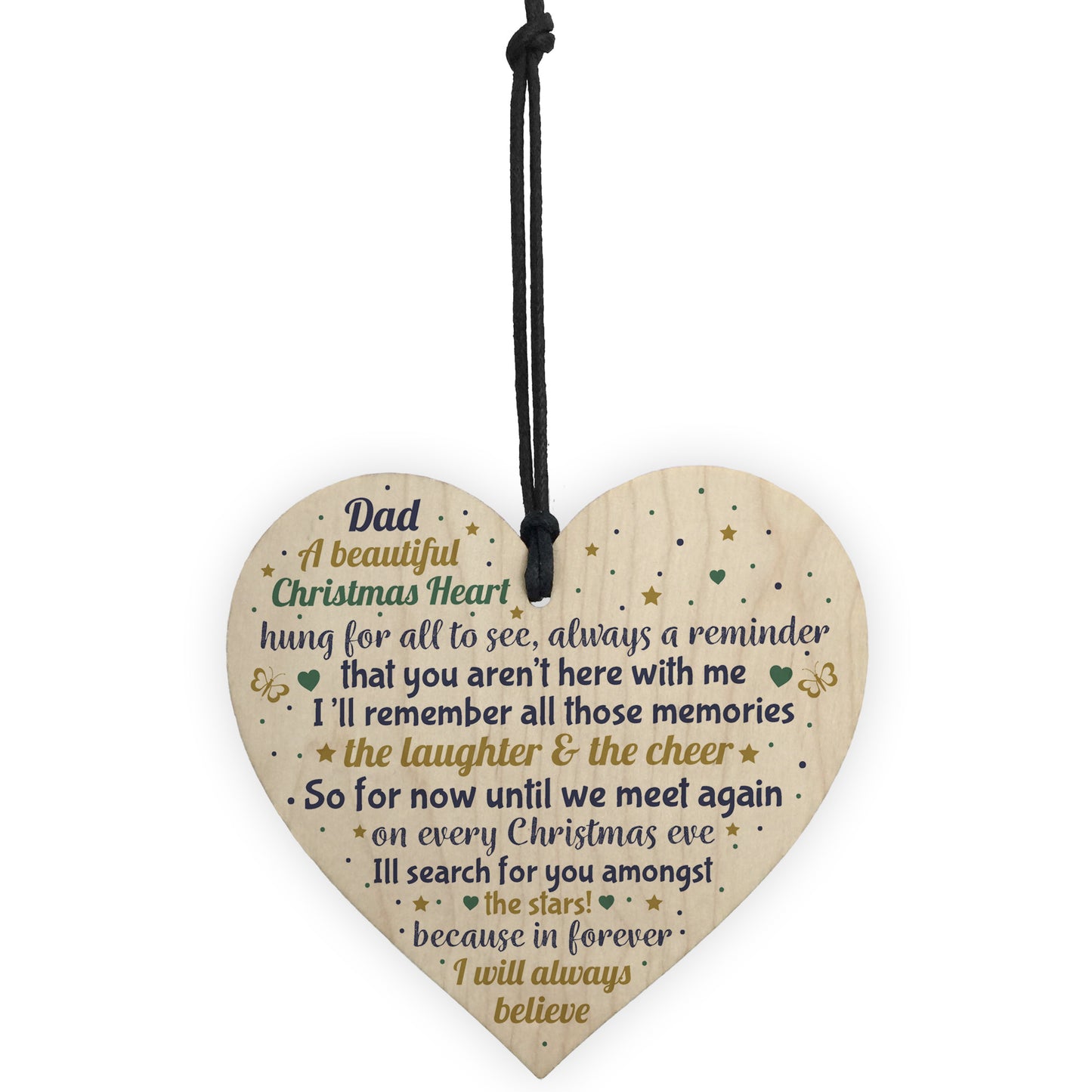 CHRISTMAS Tree Decoration In Memory Of Dad Memorial Wood Gift
