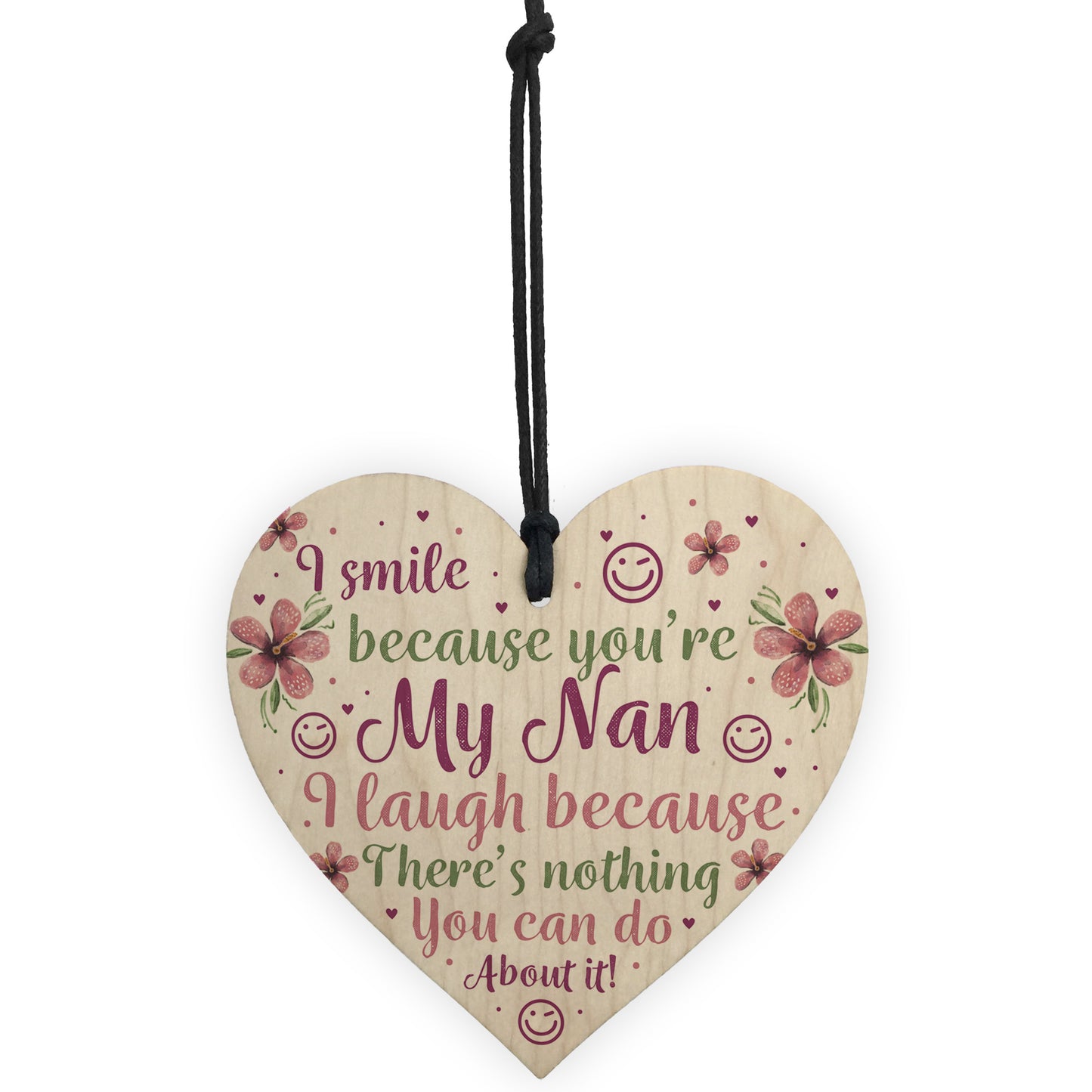 Funny NAN Gift Wooden Heart Mothers Day Gift For Nan Birthday