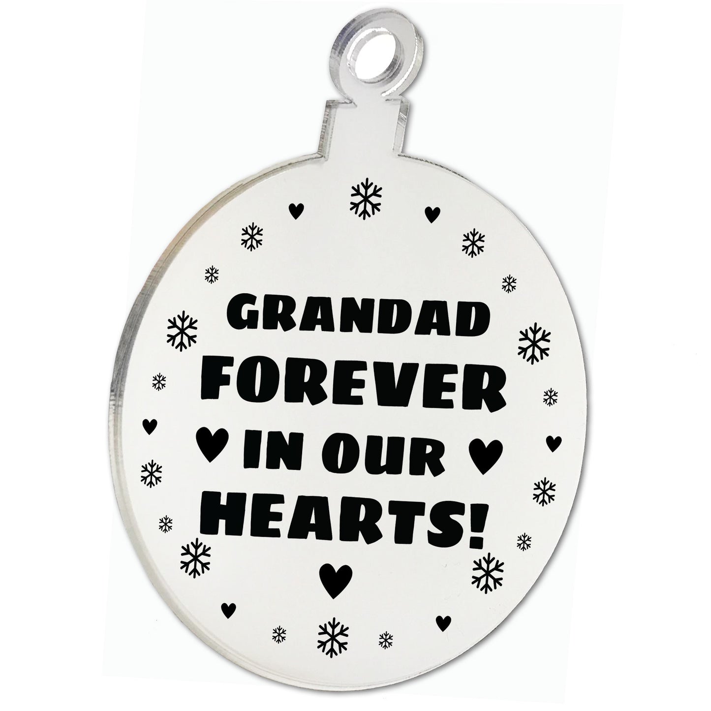 Hanging Acrylic Memorial Christmas Decoration For Grandad