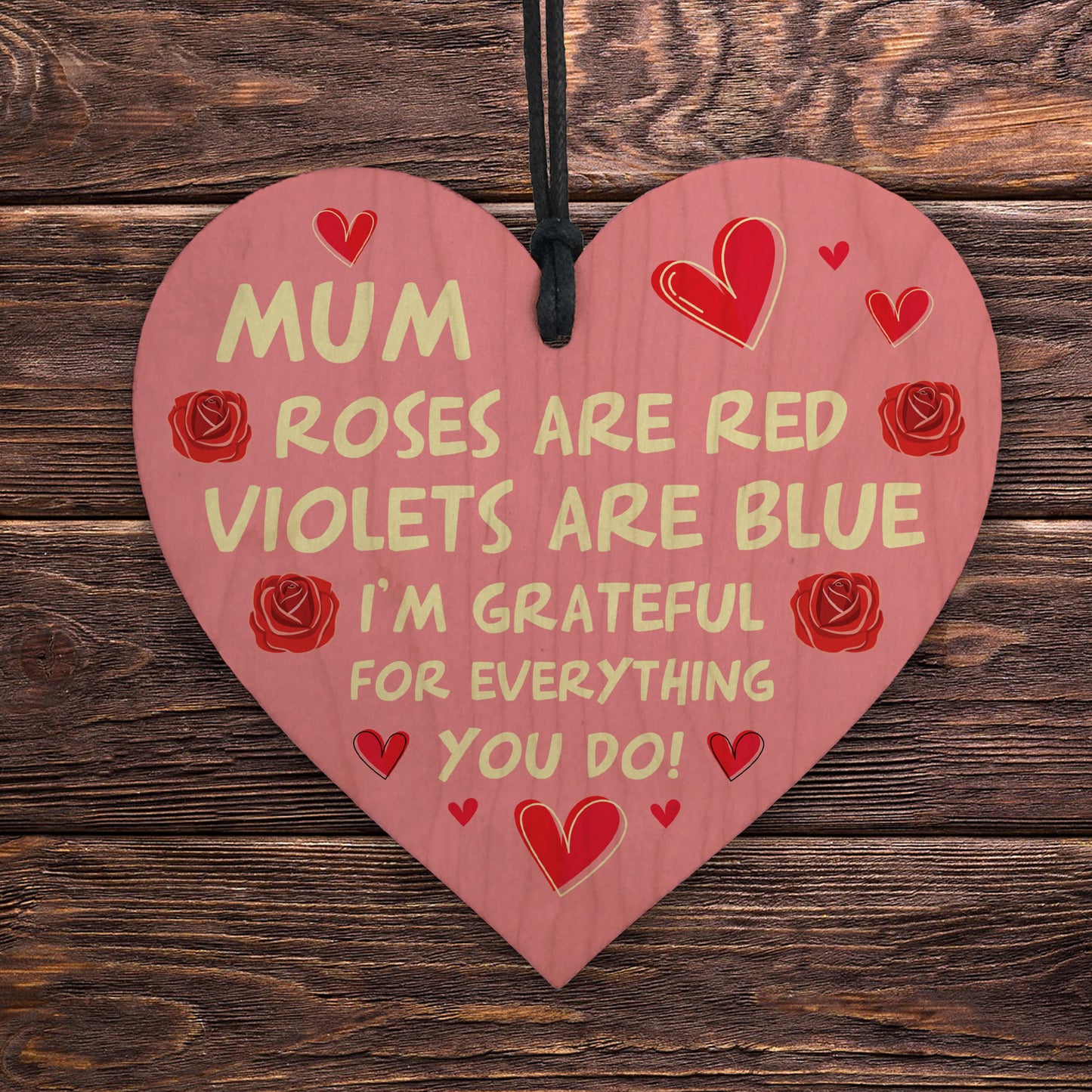 Grateful for You Mum Gift Heart Gift For Mothers Day Birthday