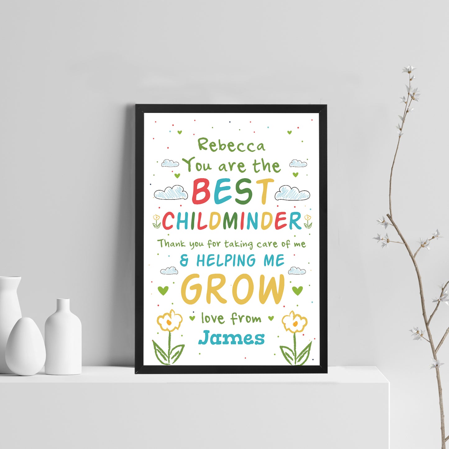 Personalised Leaving Nursery Pre School Thank You Childminder