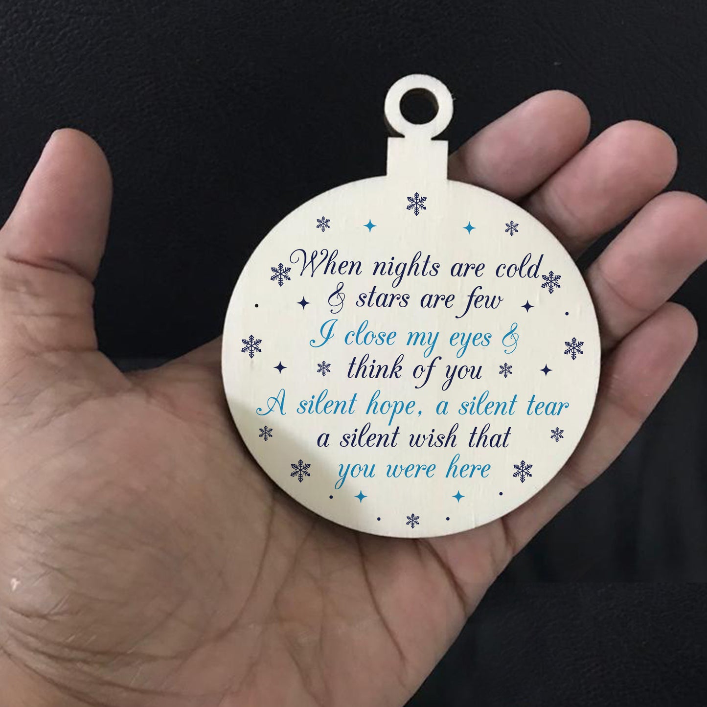 Memorial Plaque For Mum Dad Nan At Christmas Wood Bauble