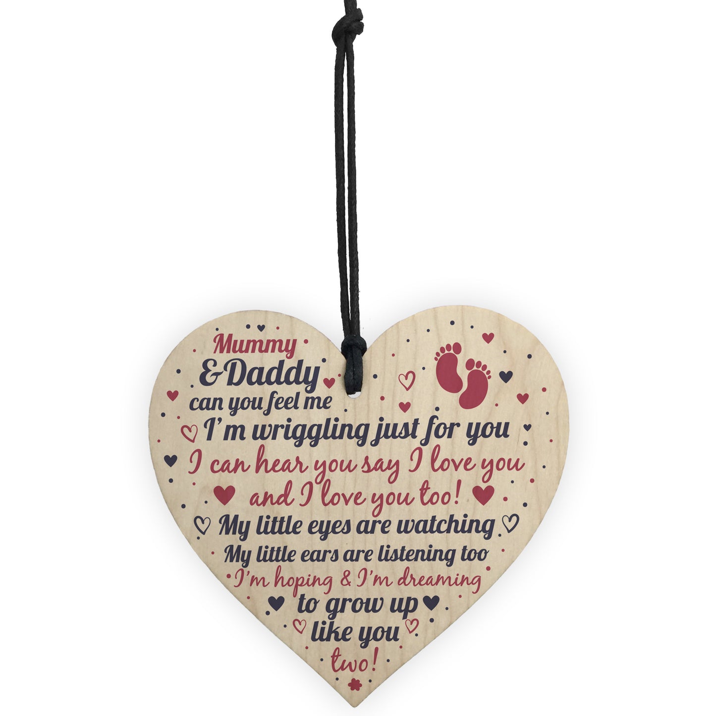 New Mum And Dad Gifts Wooden Heart Baby Shower Gifts For Mum