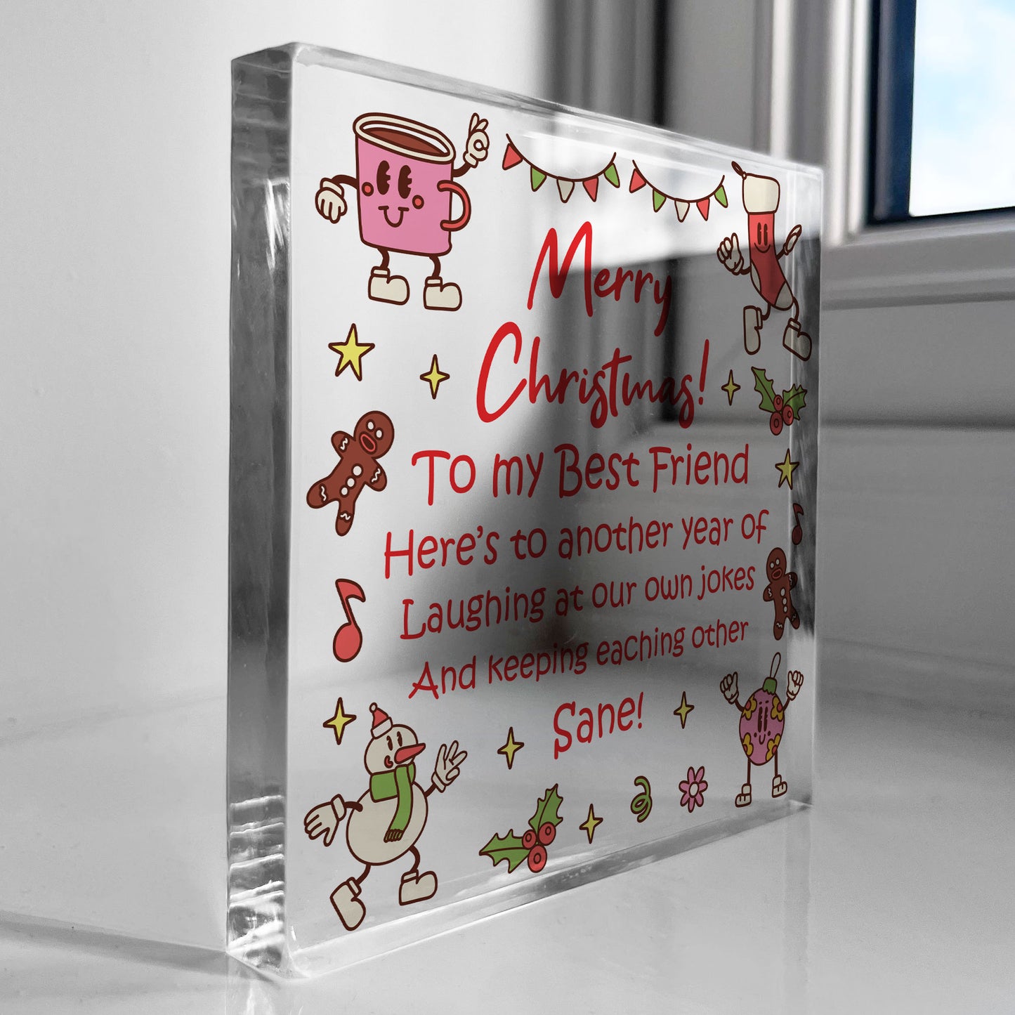 Best Friend Christmas Gift For Her Acrylic Plaque Friendship
