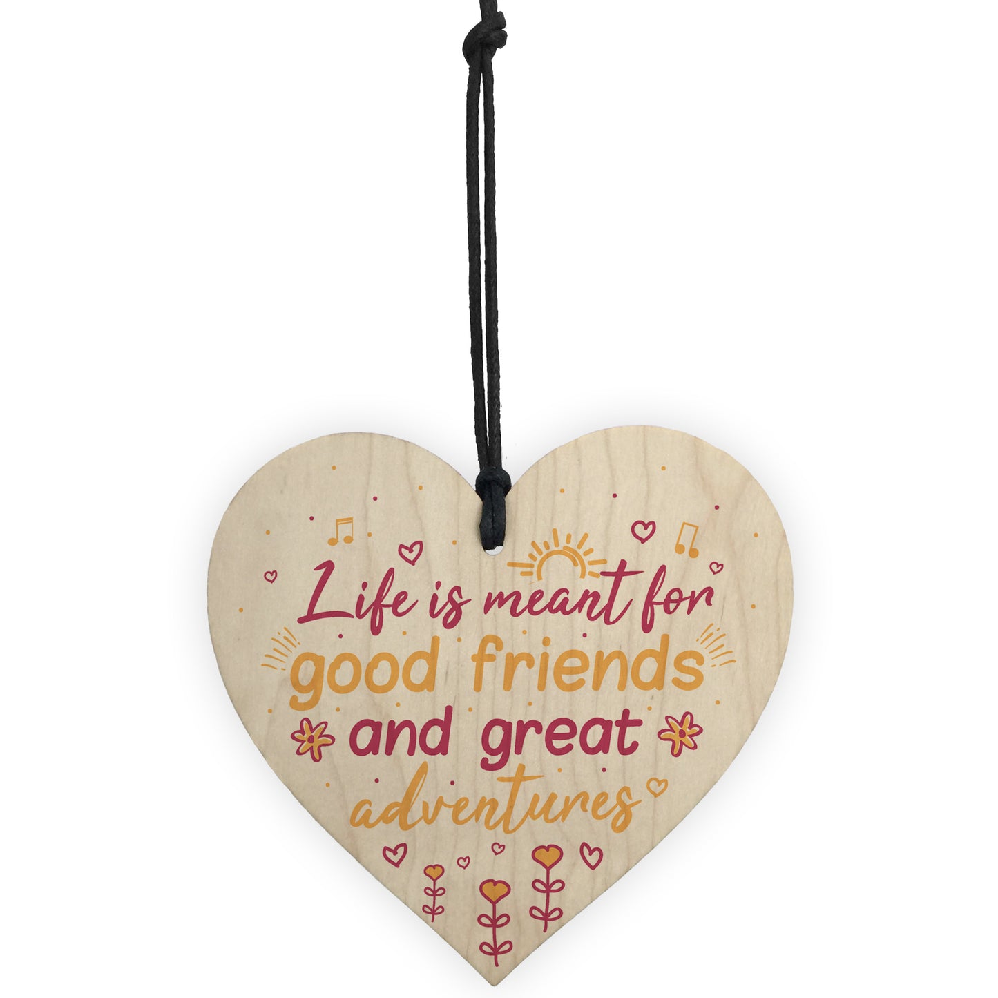 Best Friend Friendship Sign Plaque Wood Heart Thank You Gift