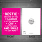 Bestie Thank You Card And Gift For Birthday Friendship Gifts