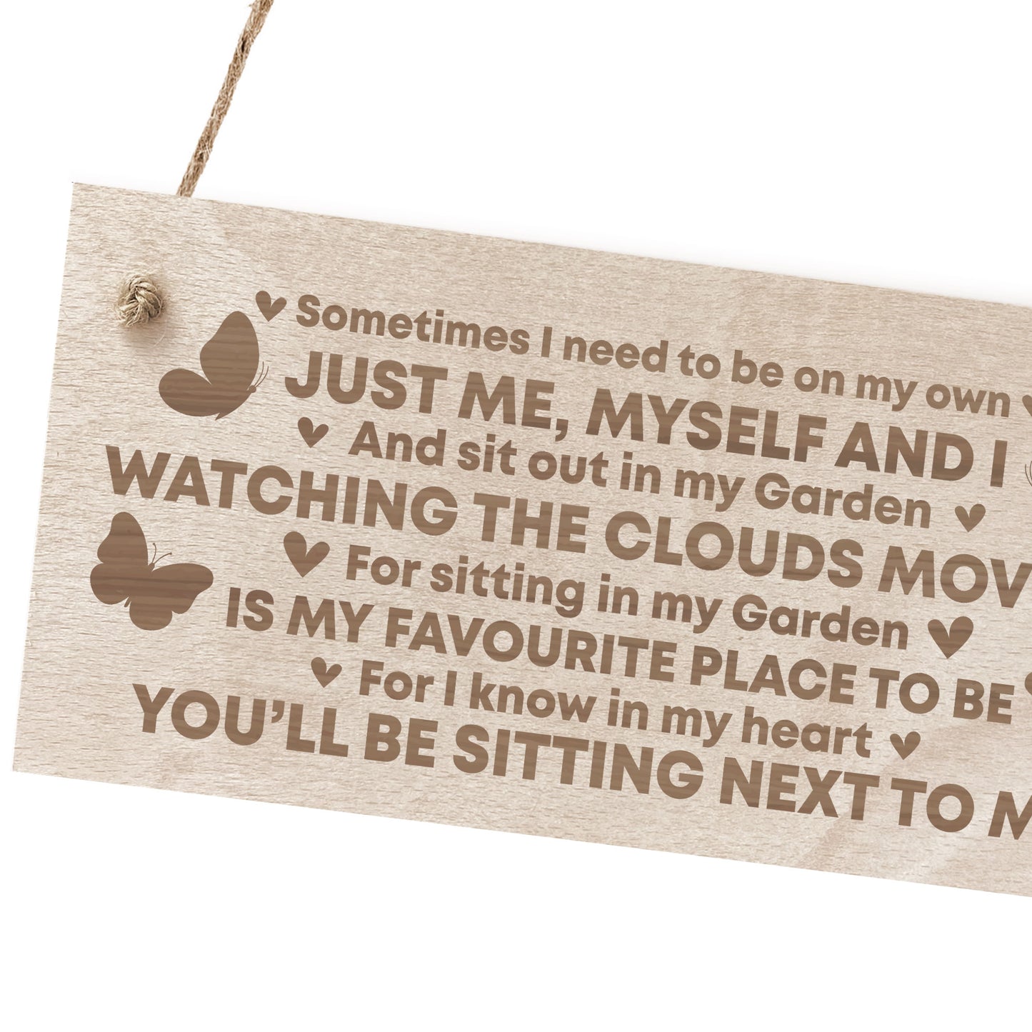 Memorial Garden Hanging Signs For Outside Wooden Engraved