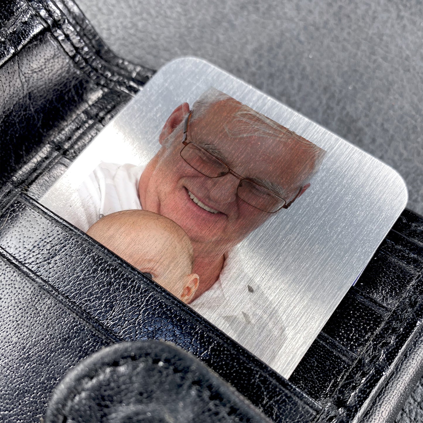 Christmas Gift For Grandad Personalised Metal Wallet Photo