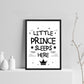 Boys Nursery Decoration Framed Print Prince Sleeps Here Son Gift