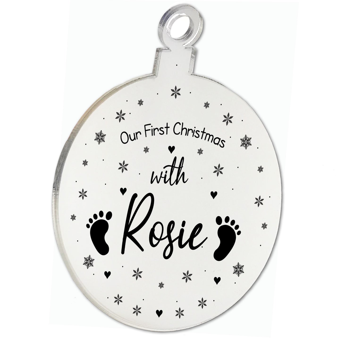 Acrylic Personalised Babys 1st First Christmas Tree Decoration