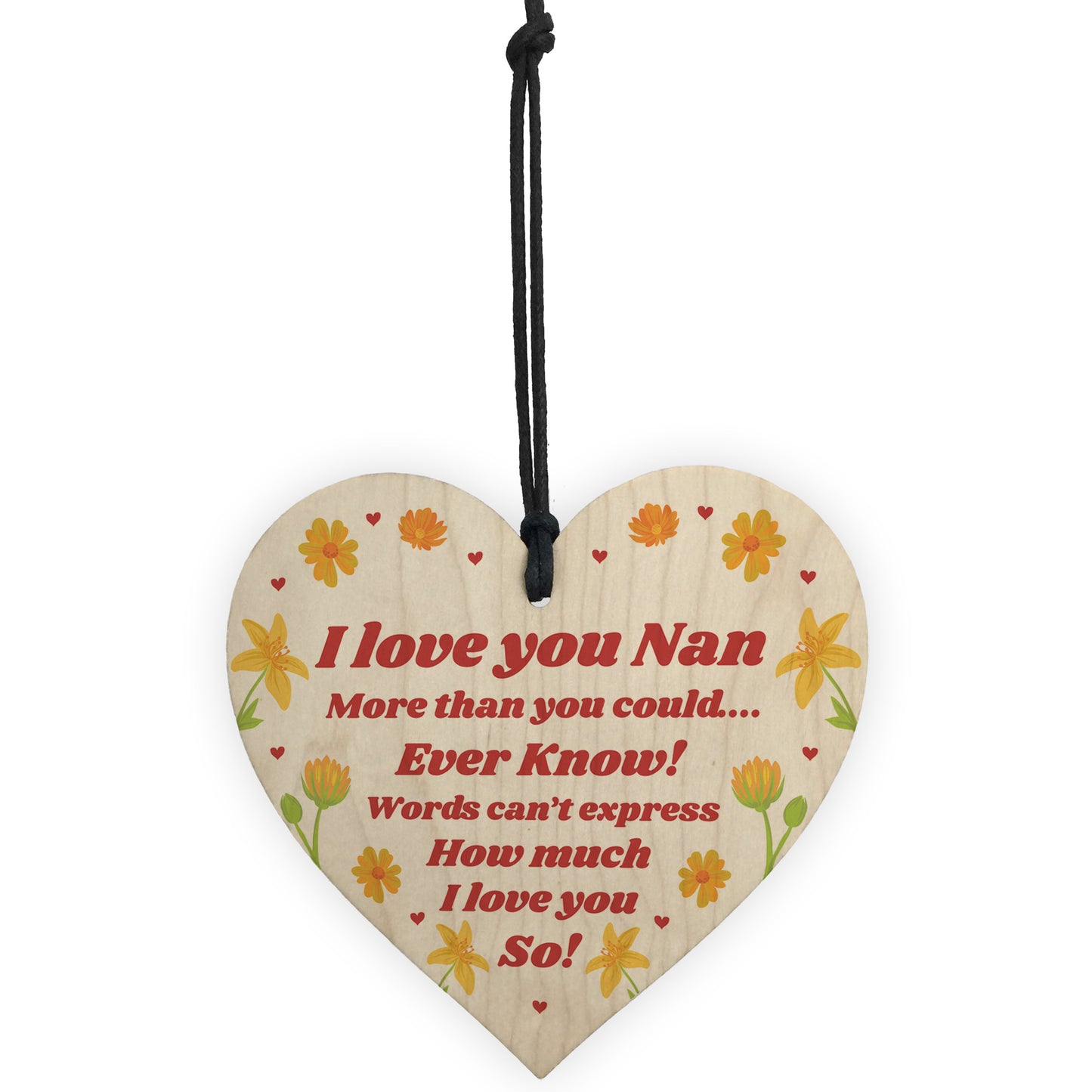 Nan Nanny Wooden Heart Keepsake Birthday Mothers Day Gifts
