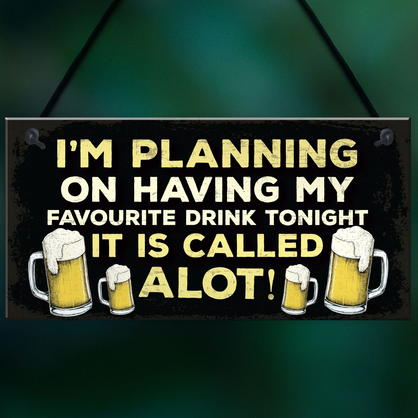 Funny Alcohol Beer Gin Wine Gift Hanging Plaque For Home Bar