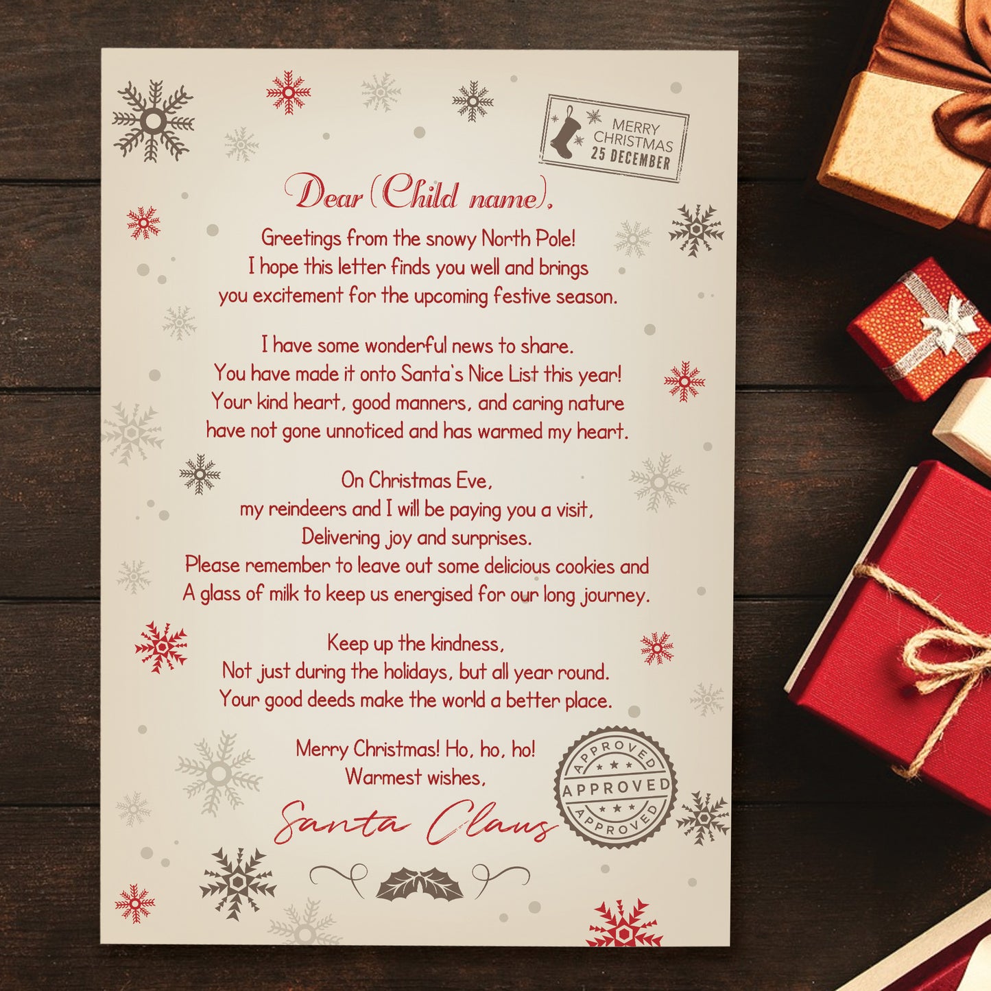 Letter From Santa For Christmas Personalised Christmas Eve Box